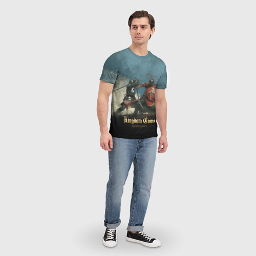 Мужская 3D футболка с принтом Kingdom fight, вид сбоку #3