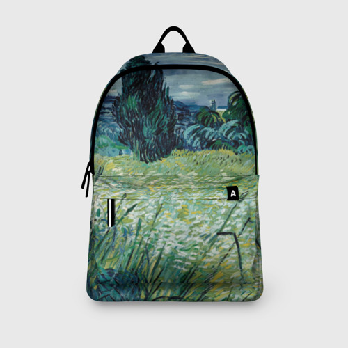Рюкзак 3D с принтом Ван Гог Поле пшеничное С Кипарисами, вид сбоку #3