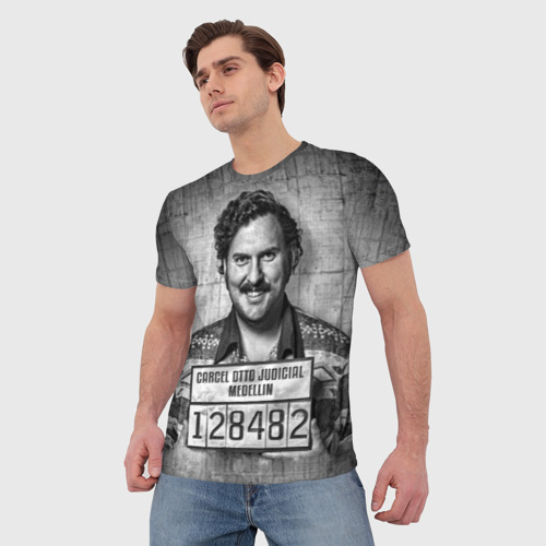 Мужская 3D футболка с принтом Пабло Эскобар, фото на моделе #1