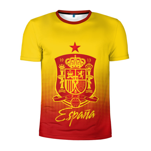Мужская футболка 3D спортивная с принтом Сборная Испании, вид спереди #2