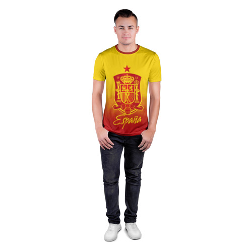Мужская футболка 3D спортивная с принтом Сборная Испании, вид сбоку #3