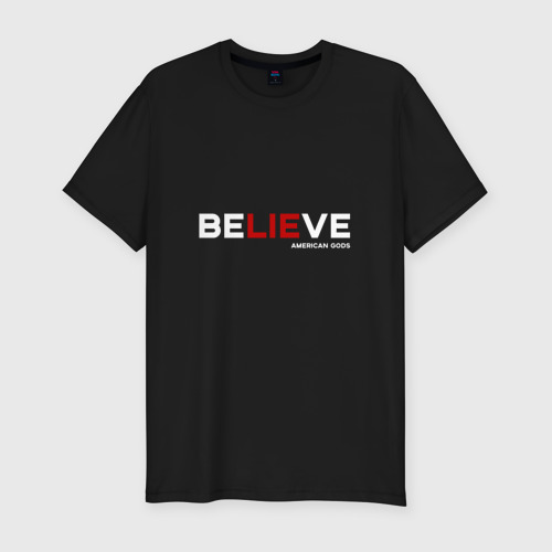 Мужская футболка премиум с принтом American Gods (Believe), вид спереди #2