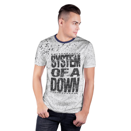 Мужская футболка 3D спортивная с принтом System of a Down, фото на моделе #1