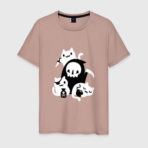 Мужская футболка с принтом CAT GOT YOUR SOUL | DARK SOULS, вид спереди #2