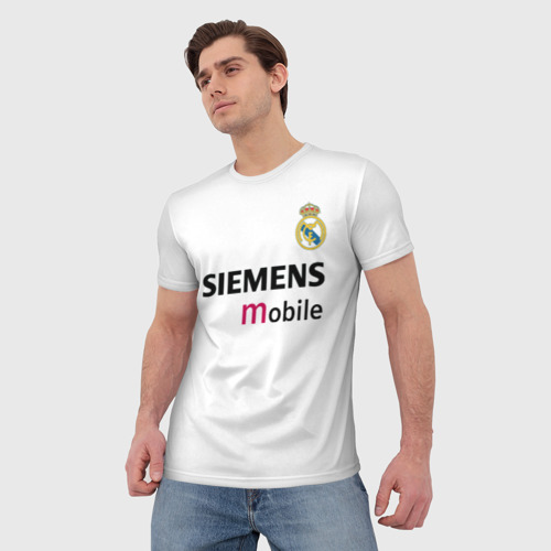 Мужская 3D футболка с принтом Бекхэм Реал Ретро, вид сбоку #3