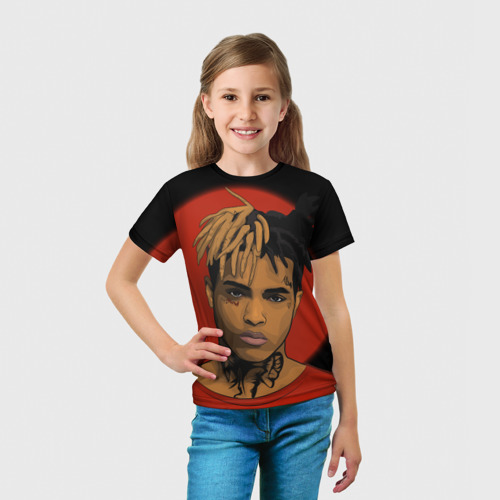 Детская 3D футболка с принтом XXXTentacion, вид сбоку #3