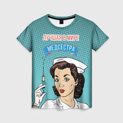 Женская 3D футболка Медсестра поп-арт