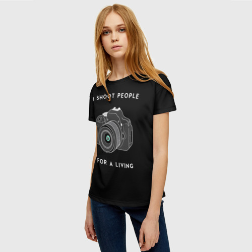 Женская 3D футболка с принтом Опасная Профессия, фото на моделе #1