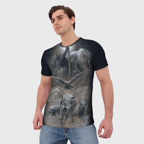 Мужская 3D футболка с принтом Русь, фото на моделе #1
