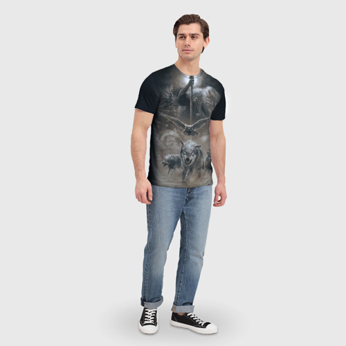 Мужская 3D футболка с принтом Русь, вид сбоку #3