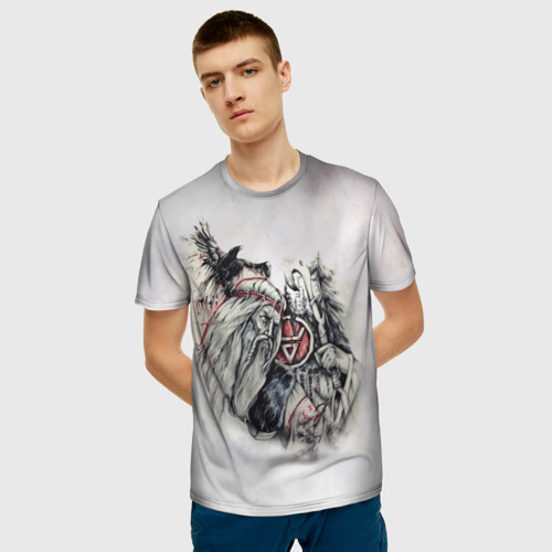 Мужская 3D футболка с принтом Велес, фото на моделе #1