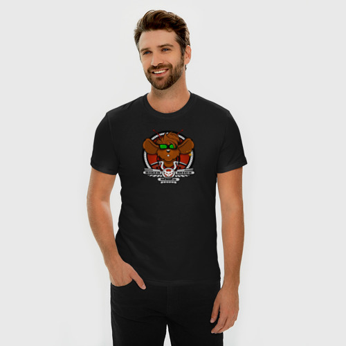 Мужская футболка премиум с принтом Biker Mice from Mars Throttle, фото на моделе #1