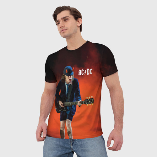 Мужская 3D футболка с принтом AC/DC, фото на моделе #1