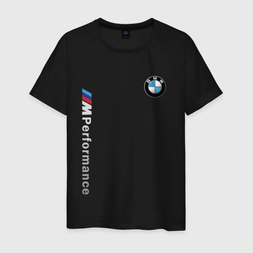 Мужская футболка с принтом BMW M PERFORMANCE | БМВ, вид спереди #2