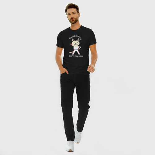Мужская футболка премиум с принтом Queen - Dont Stop Meow, вид сбоку #3