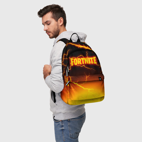 Рюкзак 3D с принтом FORTNITE FIRESTORM | ФОРТНАЙТ ШТОРМ, фото на моделе #1