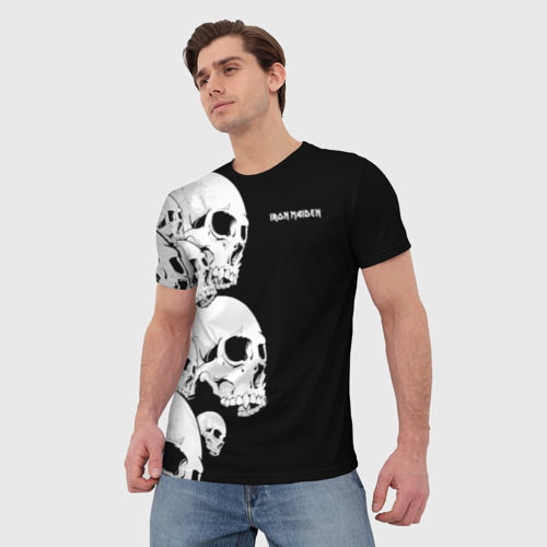 Мужская 3D футболка с принтом Iron Maiden, фото на моделе #1