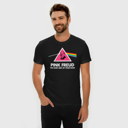 Мужская футболка премиум с принтом Pink Freud, фото на моделе #1