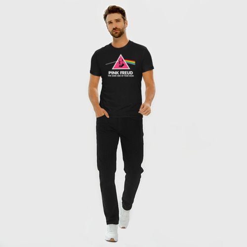 Мужская футболка премиум с принтом Pink Freud, вид сбоку #3