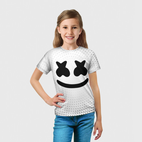 Детская 3D футболка с принтом MARSHMELLO, вид сбоку #3