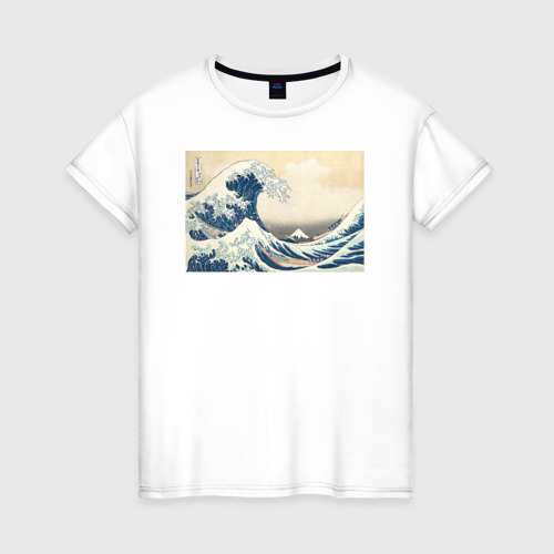 Женская футболка с принтом Большая волна, вид спереди #2