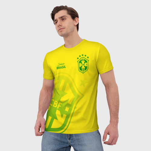 Мужская 3D футболка с принтом Бразилия, фото на моделе #1