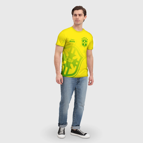 Мужская 3D футболка с принтом Бразилия, вид сбоку #3