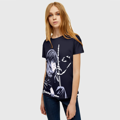 Женская 3D футболка с принтом Грустный Ято Бездомный Бог, фото на моделе #1