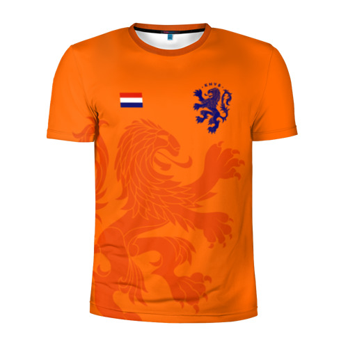 Мужская футболка 3D спортивная с принтом Сборная Голландии, вид спереди #2