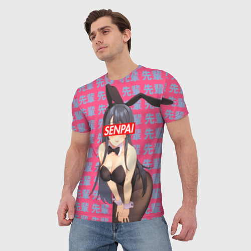 Мужская 3D футболка с принтом Anime (Senpai 6), фото на моделе #1