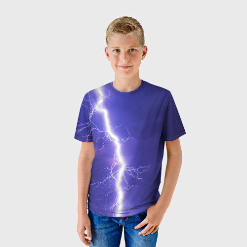Детская 3D футболка с принтом Молния, фото на моделе #1