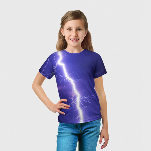 Детская 3D футболка с принтом Молния, вид сбоку #3