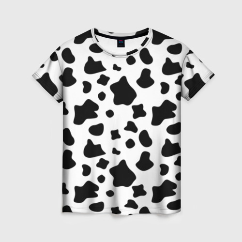 Женская 3D футболка с принтом Корова, вид спереди #2