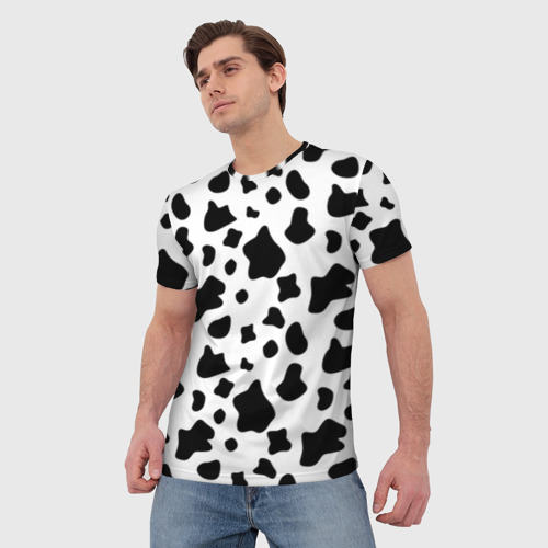 Мужская 3D футболка с принтом Корова, фото на моделе #1