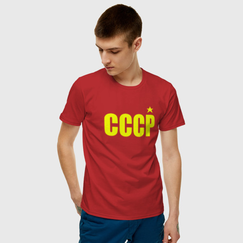 Мужская футболка с принтом СССР, фото на моделе #1
