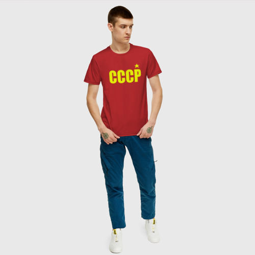 Мужская футболка с принтом СССР, вид сбоку #3