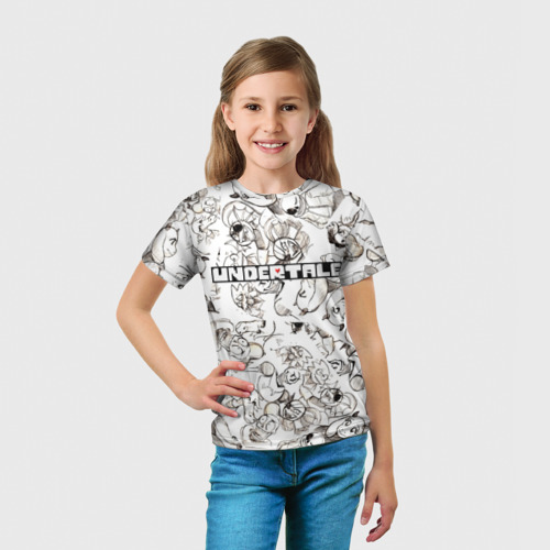 Детская 3D футболка с принтом UNDERTALE, вид сбоку #3
