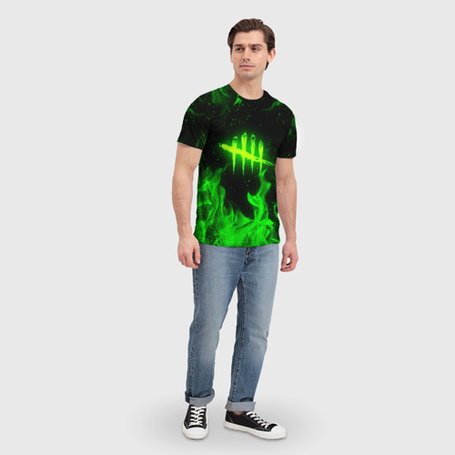 Мужская 3D футболка с принтом DEAD BY DAYLIGHT / ДБД, вид сбоку #3