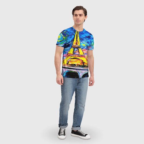 Мужская 3D футболка с принтом ФРАНЦИЯ ВАНГОГ, вид сбоку #3