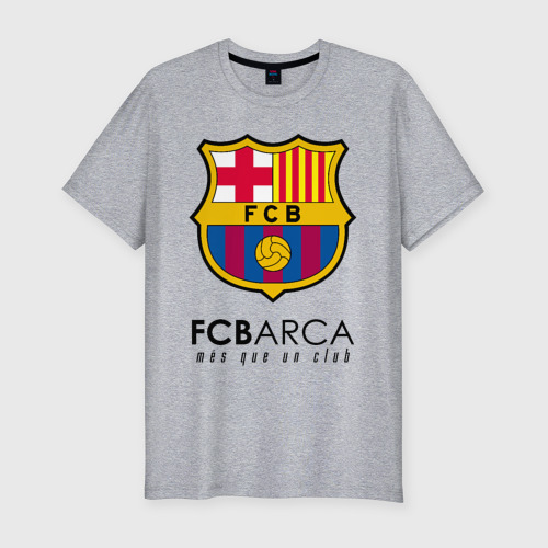 Мужская футболка премиум с принтом FC BARCELONA (BARCA), вид спереди #2