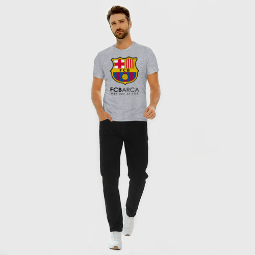 Мужская футболка премиум с принтом FC BARCELONA (BARCA), вид сбоку #3