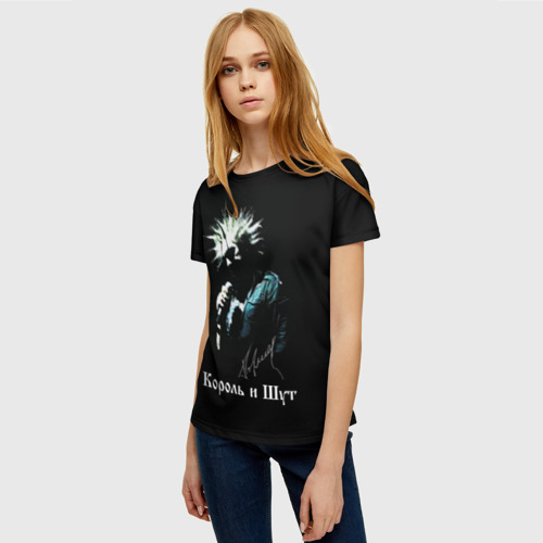 Женская 3D футболка с принтом Король и Шут (автограф), фото на моделе #1