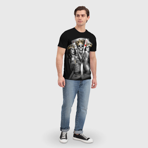 Мужская 3D футболка с принтом OG Abel: Король-череп, вид сбоку #3