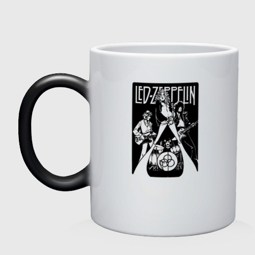 Кружка хамелеон с принтом Led Zeppelin, вид спереди #2