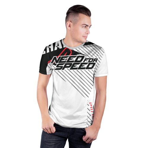 Мужская футболка 3D спортивная с принтом Need for Speed, фото на моделе #1