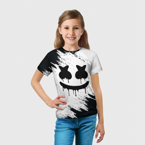 Детская 3D футболка с принтом MARSHMELLO | МАРШЕМЕЛЛО, вид сбоку #3
