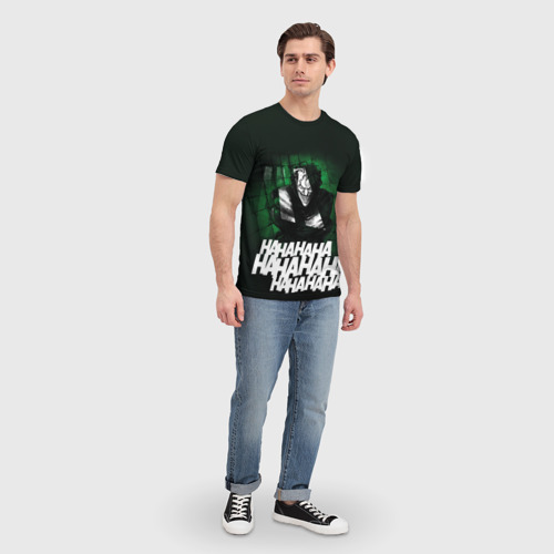 Мужская 3D футболка с принтом Смеющийся Джокер, вид сбоку #3