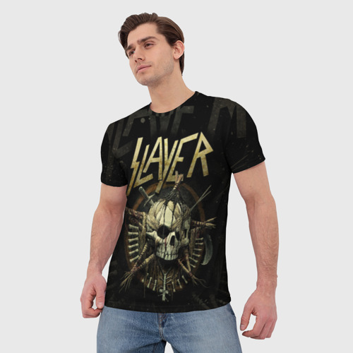 Мужская 3D футболка с принтом Slayer, вид сбоку #3
