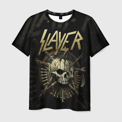 Мужская 3D футболка с принтом Slayer, вид спереди #2