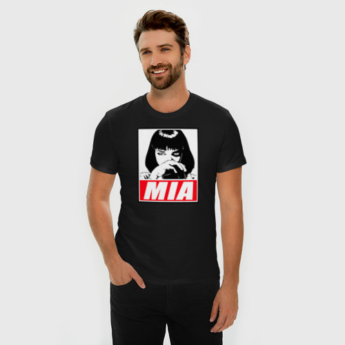 Мужская футболка премиум с принтом MIA Pulp Fiction, фото на моделе #1